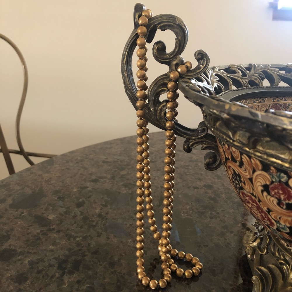 1920s brass beaded 20 1/2” long necklace